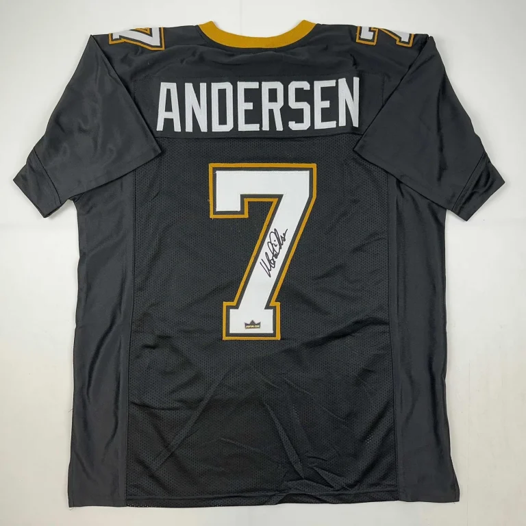 Facsimile Autographed Morten Andersen New Orleans Black Jersey Men's XL