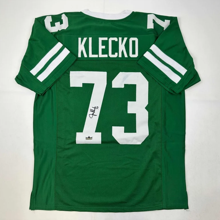Facsimile Autographed Joe Klecko New York Green Jersey Size Men's XL