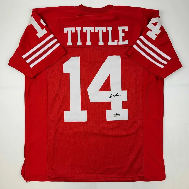 Facsimile Autographed Y.A. YA Tittle San Francisco Red Jersey Men's XL