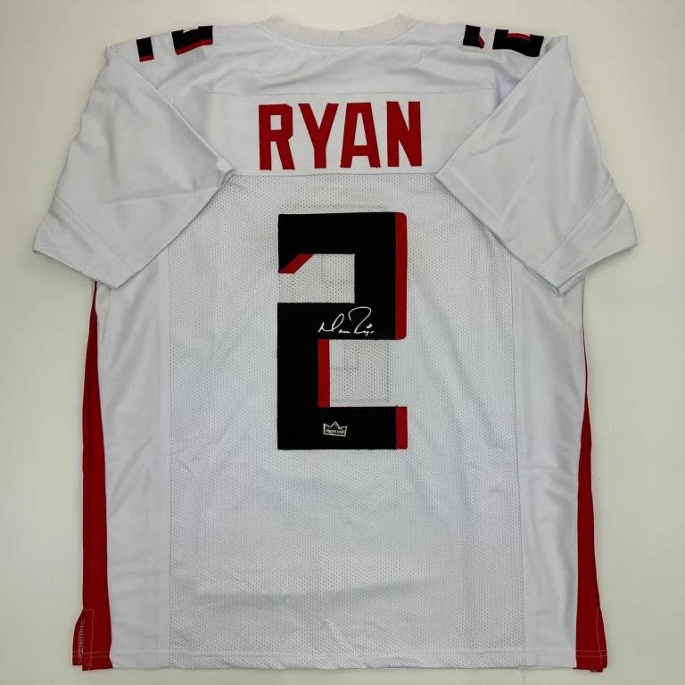 Facsimile Autographed Matt Ryan Atlanta White Reprint Jersey Size Men's XL