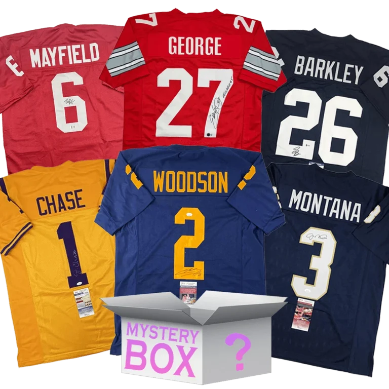 College Autographed/Signed Jersey Mystery Box with PSA JSA or Beckett COA
