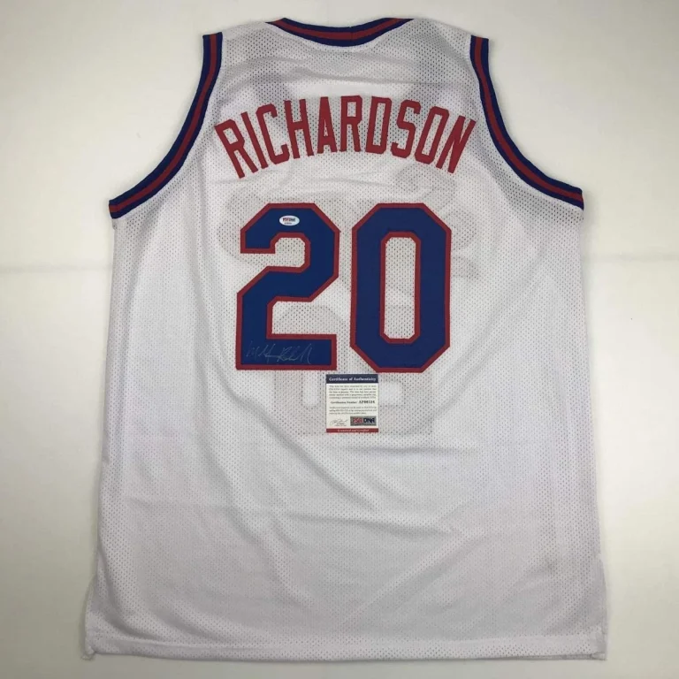 Autographed/Signed Micheal Ray Richardson New York White Jersey PSA/DNA COA