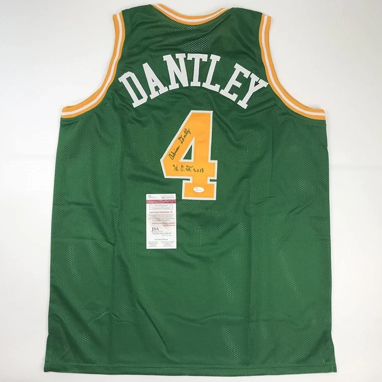 Autographed/Signed Adrian Dantley HOF 2008 Utah Green Jersey JSA COA