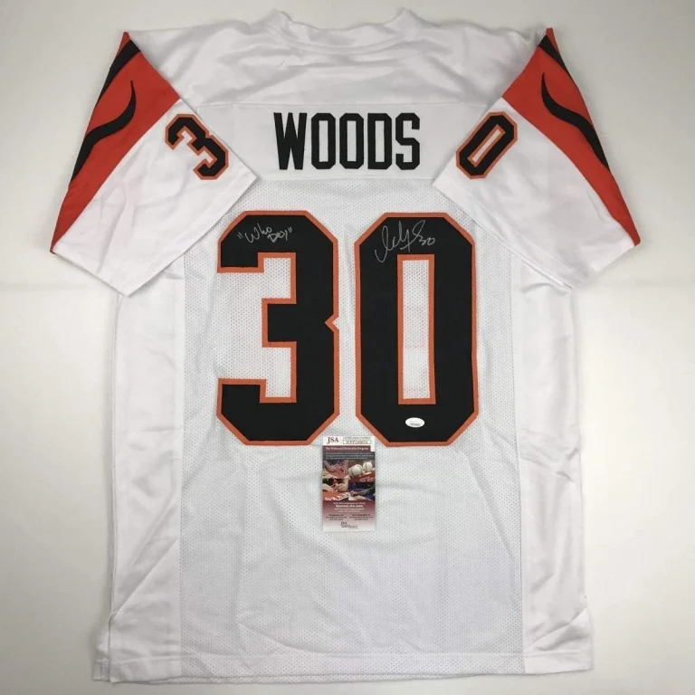Autographed/Signed Ickey Woods Who Dey Cincinnati White Jersey JSA COA