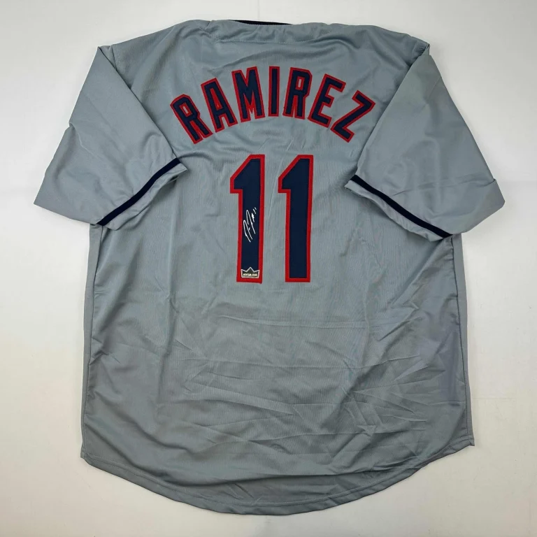 Facsimile Autographed Jose Ramirez Cleveland Grey Jersey Size Men's XL