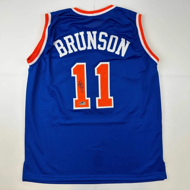 Facsimile Autographed Jalen Brunson New York Blue Reprint Jersey Size Men's XL