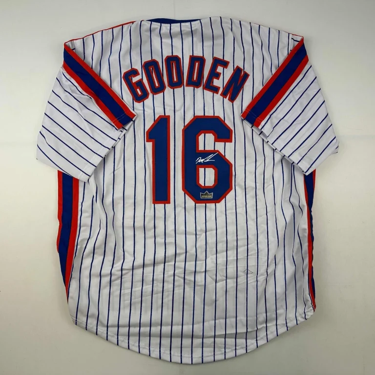 Facsimile Autographed Dwight Doc Gooden New York Pinstripe Reprint Jersey Men XL