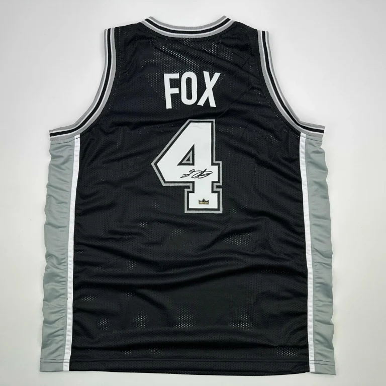 Facsimile Autographed De'Aaron Fox San Antonio Black Reprint Jersey Size Mens XL