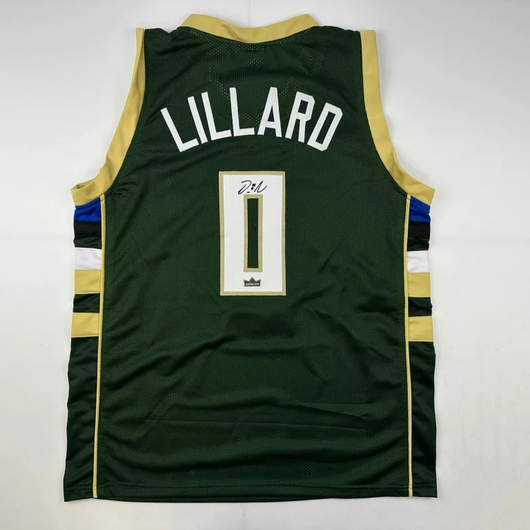 Facsimile Autographed Damian Lillard Milwaukee Green Reprint Jersey Size Mens XL