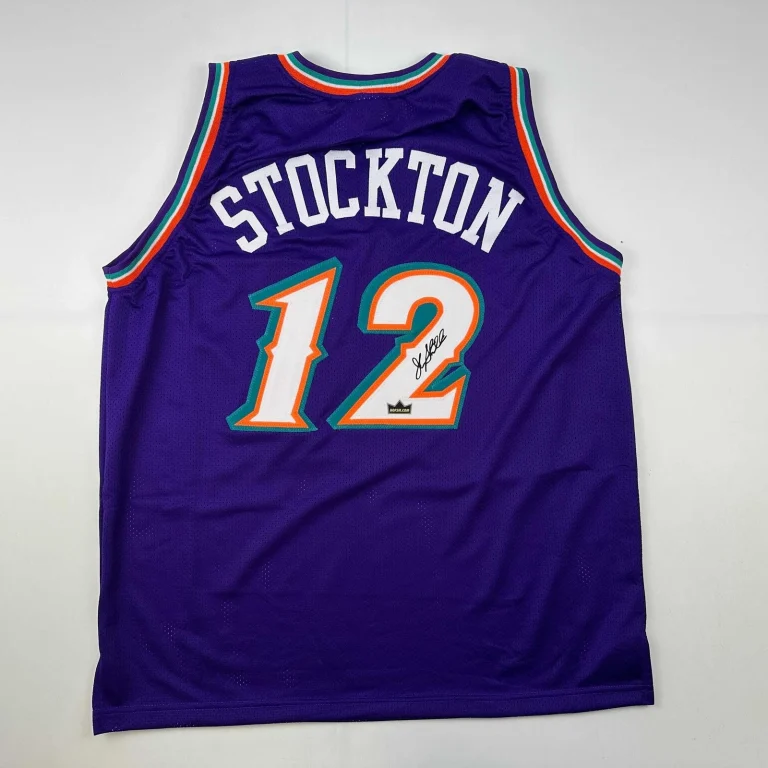 Facsimile Autographed John Stockton Utah Jazz Reprint Auto Jersey Size Men's XL