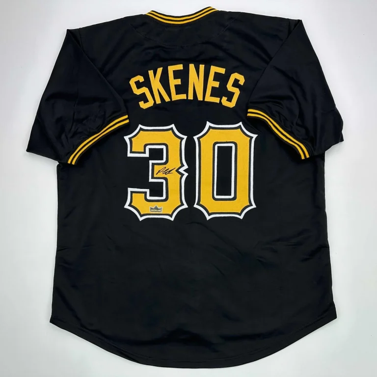 Facsimile Autographed Paul Skenes Pittsburgh Black Reprint Jersey Size Men's XL
