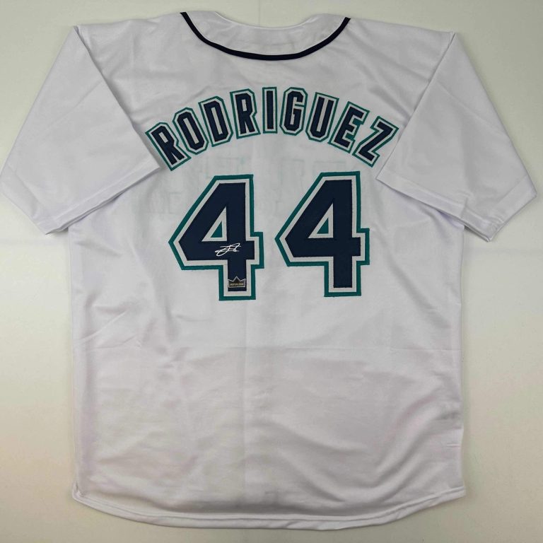 Facsimile Autographed Julio Rodriguez Seattle White Reprint Auto Jersey Men's XL