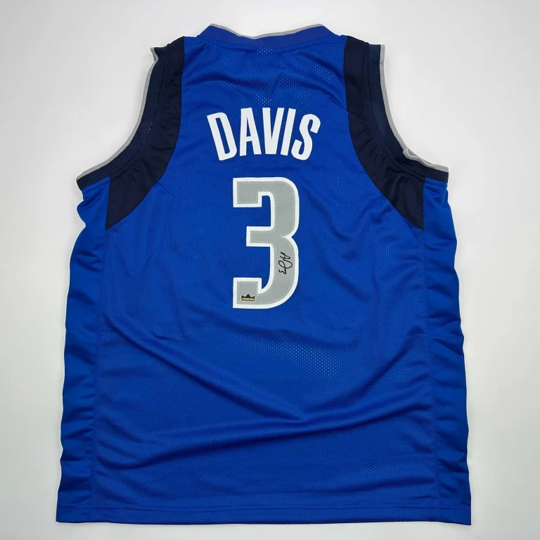 Facsimile Autographed Anthony Davis Dallas Blue Reprint Jersey Size Men's XL