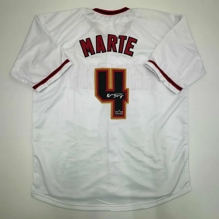 Facsimile Autographed Ketel Marte Arizona White Reprint Jersey Size Men's XL