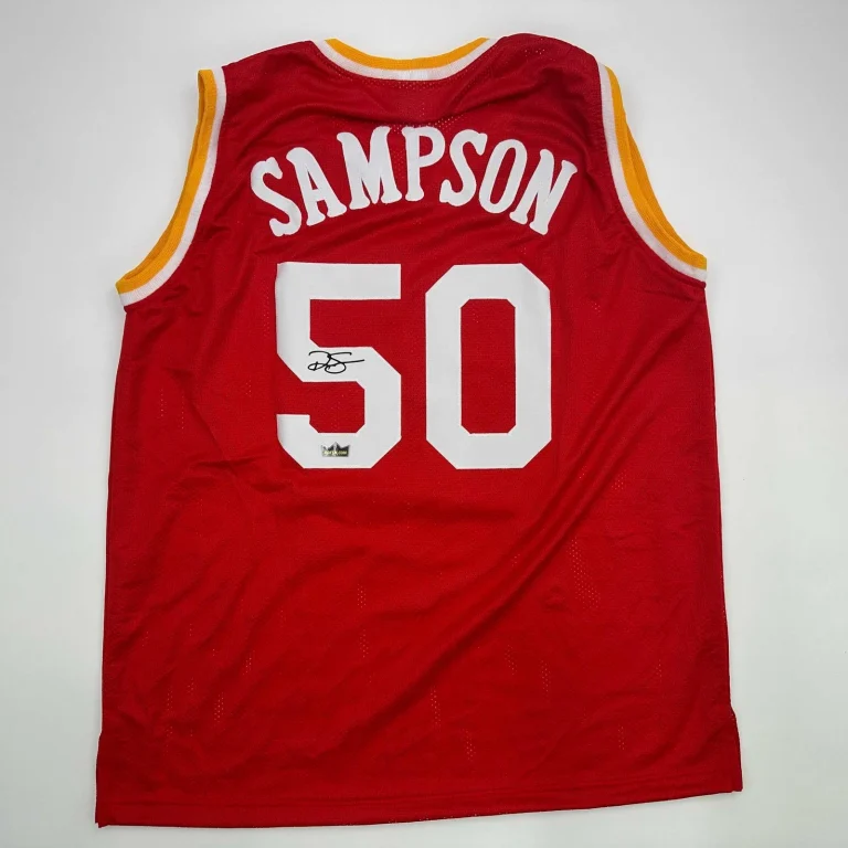 Facsimile Autographed Ralph Sampson Houston Red Reprint Jersey Size Men's XL