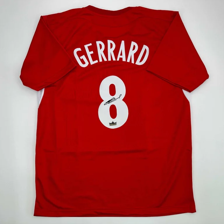 Facsimile Autographed Steven Gerrard Liverpool FC Red Reprint Jersey Men's XL
