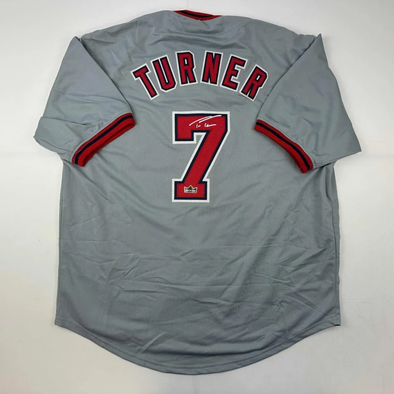 Facsimile Autographed Trea Turner Washington Grey Reprint Jersey Size Men's XL