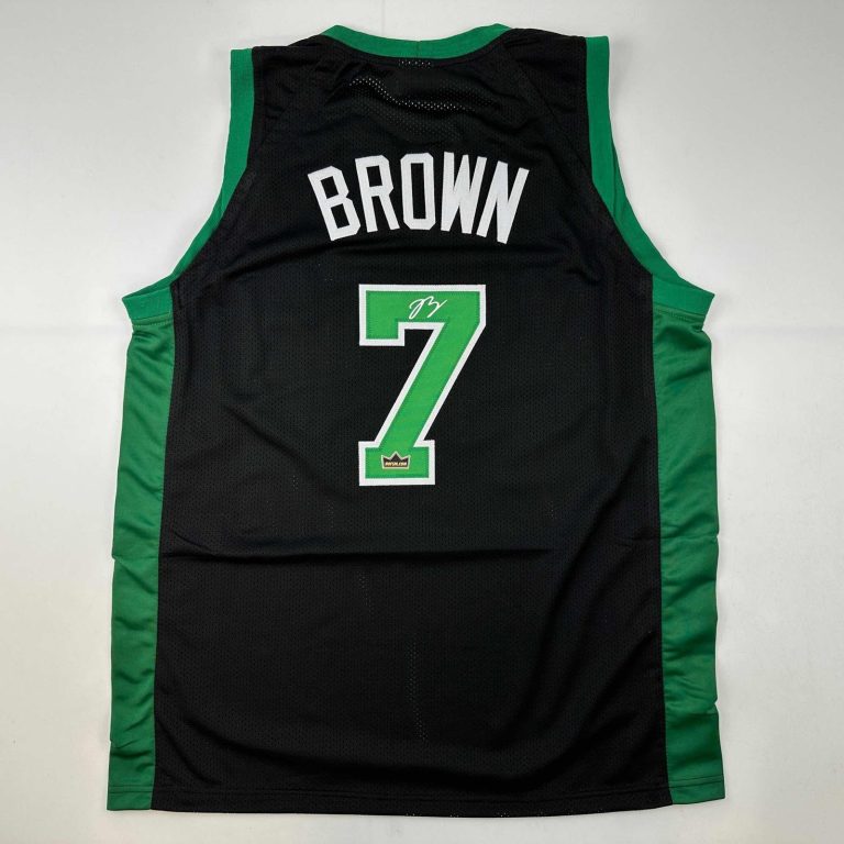 Facsimile Autographed Jaylen Brown Boston Black Jersey Size Men's XL