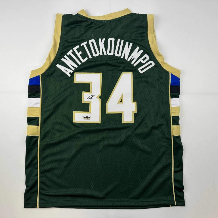 Facsimile Autographed Giannis Antetokounmpo Milwaukee Green Reprint Jersey XL