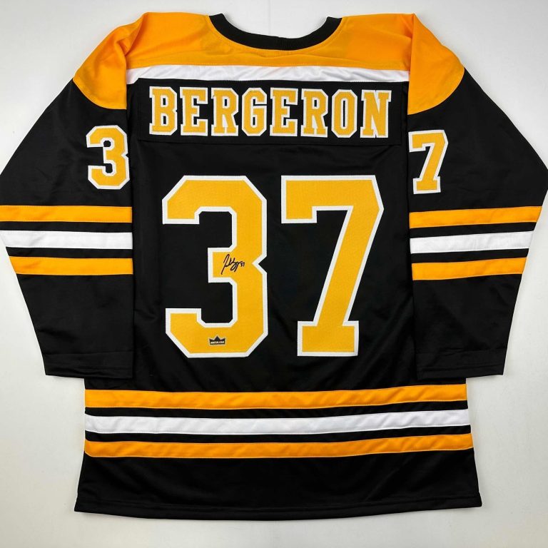 Facsimile Autographed Patrice Bergeron Boston Black Auto Jersey Men's XL