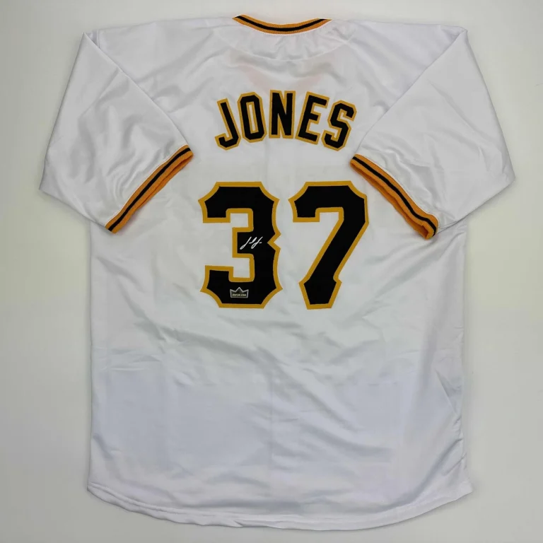 Facsimile Autographed Jared Jones Pittsburgh White Jersey Size Men's XL