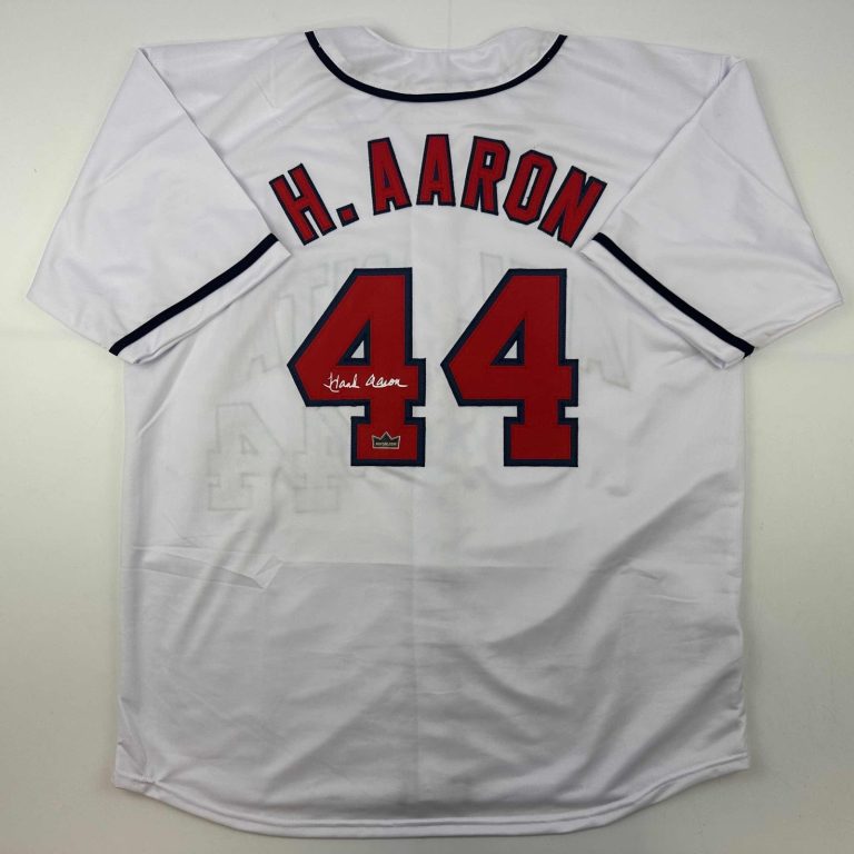 Facsimile Autographed Henry Hank Aaron Atlanta White Auto Jersey Mens XL