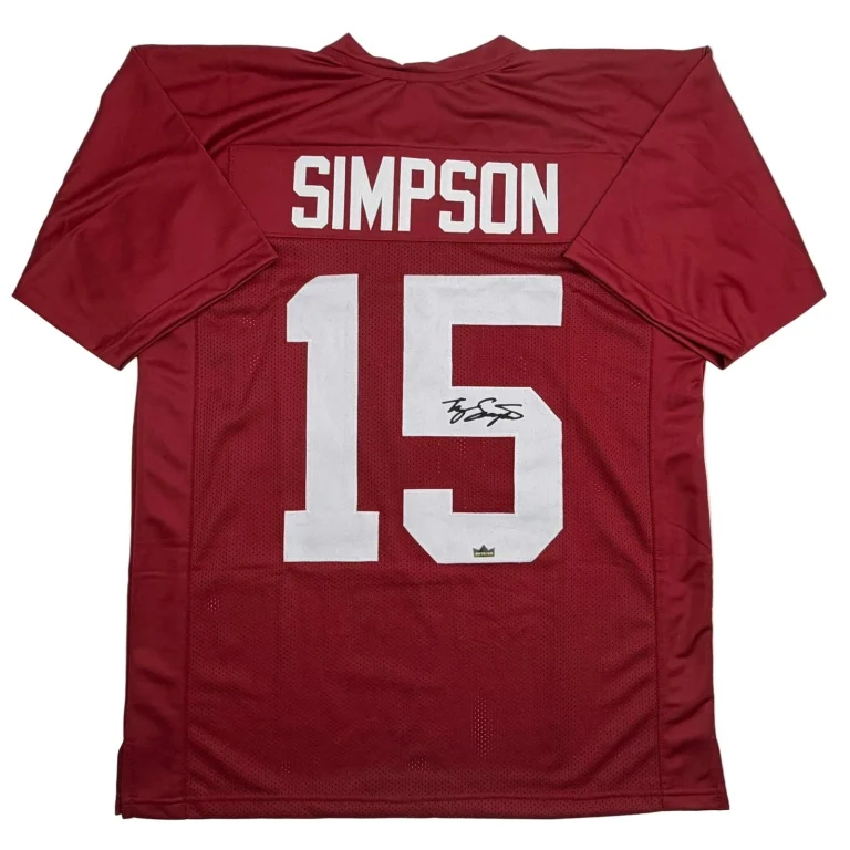 Facsimile Autographed Tyler Simpson Alabama Red Jersey Size Men's XL