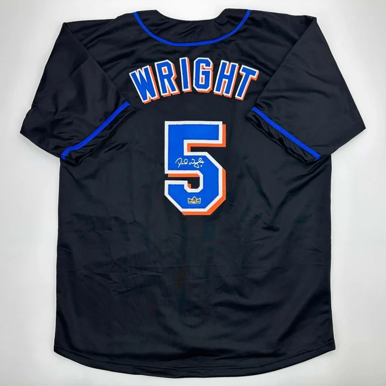 Facsimile Autographed David Wright New York Black Jersey Size Men's XL