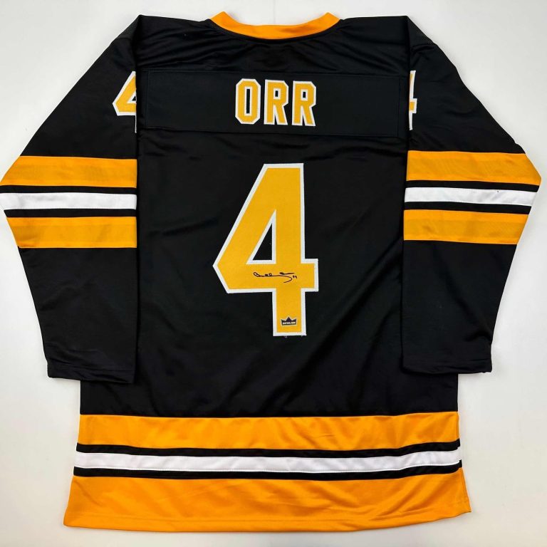 Facsimile Autographed Bobby Orr Boston Black Auto Jersey Size Men's XL