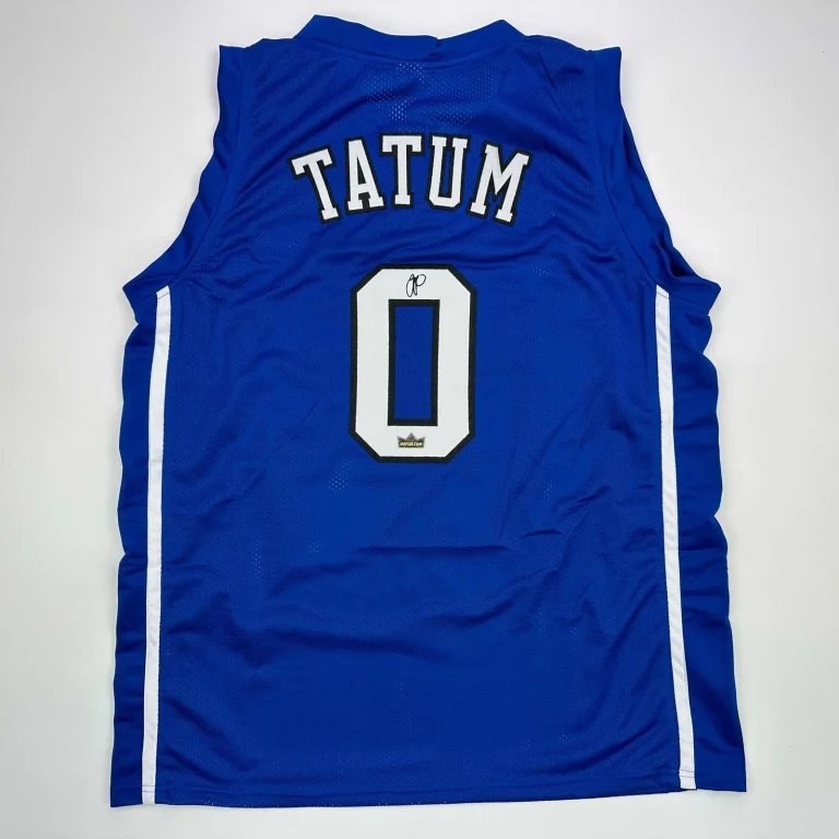 Facsimile Autographed Jayson Tatum Duke Blue Reprint Jersey Size Men's XL