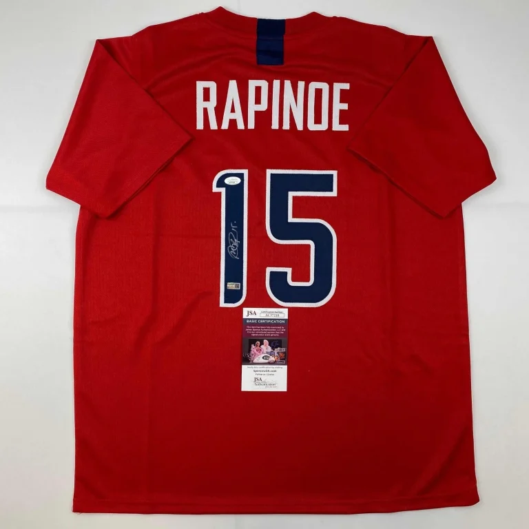 Autographed/Signed Megan Rapinoe Red United States USA Jersey JSA COA