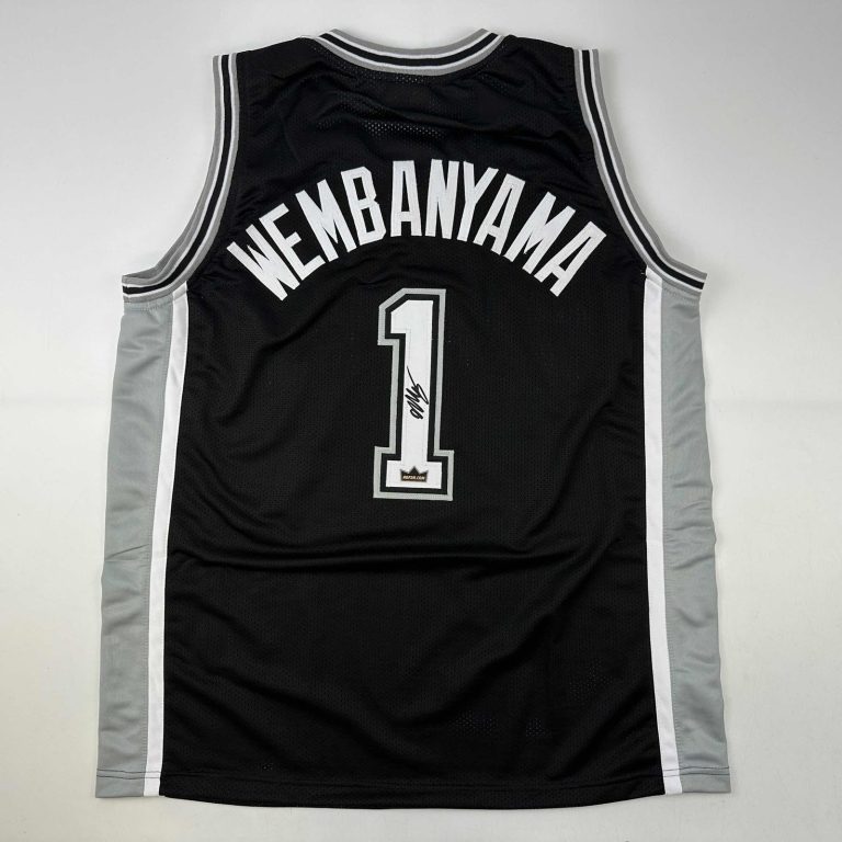 Facsimile Autographed Victor Wembanyama San Antonio Black Jersey Size XL
