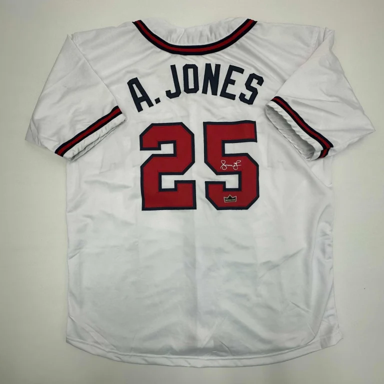 Facsimile Autographed Andruw Jones Atlanta White Jersey Size Men's XL