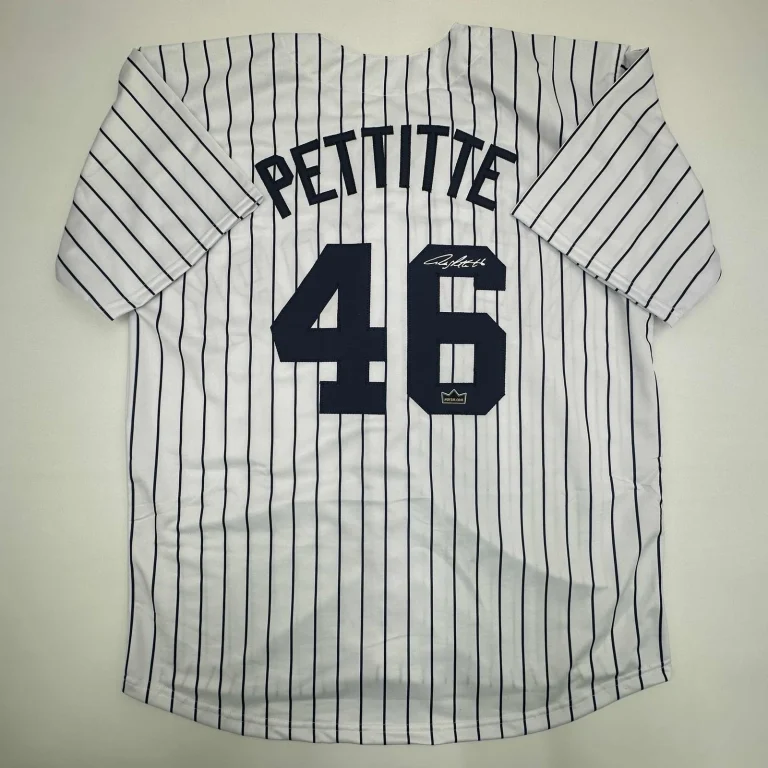 Facsimile Autographed Andy Pettitte New York Pinstripe Jersey Men's XL