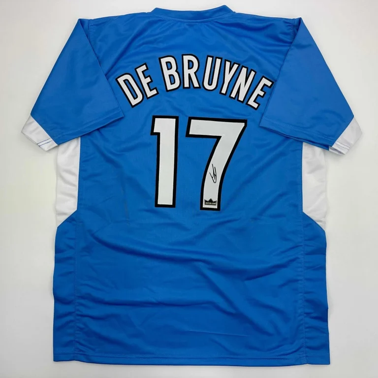 Facsimile Autographed Kevin De Bruyne Manchester City Blue Jersey XL