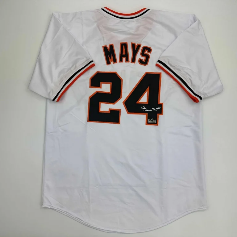 Facsimile Autographed Willie Mays San Francisco White Jersey Men's XL