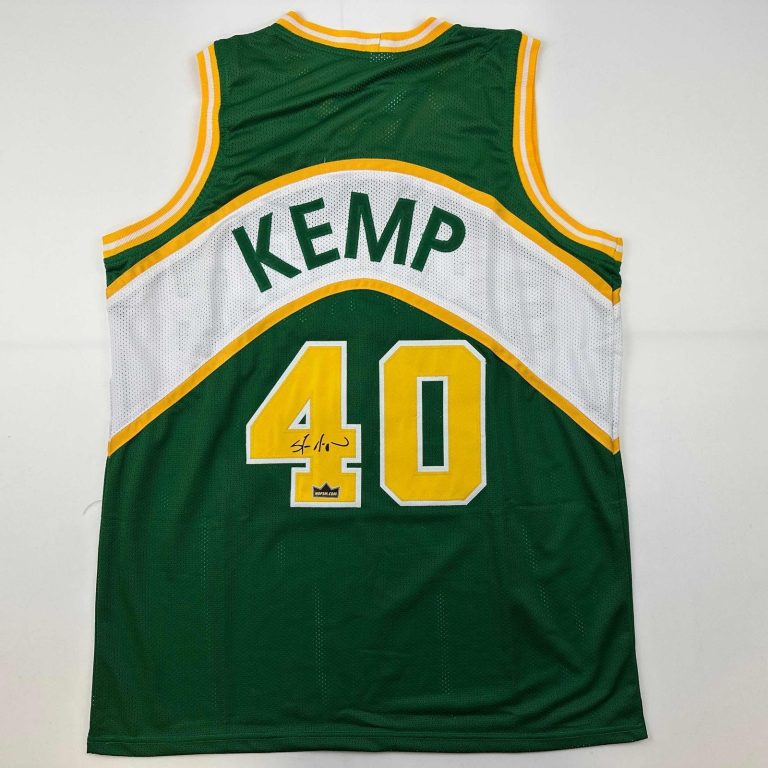 Facsimile Autographed Shawn Kemp Seattle Green Auto Jersey Size Men's XL