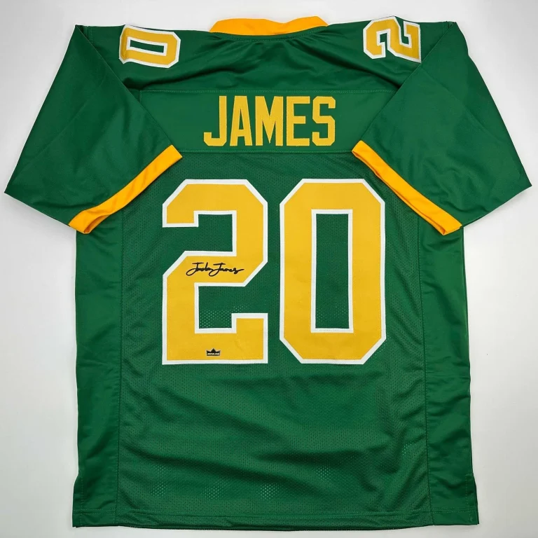 Facsimile Autographed Jordan James Oregon Green Jersey Size Men's XL