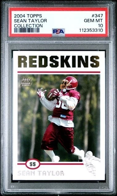 Graded 2004 Topps Sean Taylor 347 Collection Rookie RC Football Card PSA 10