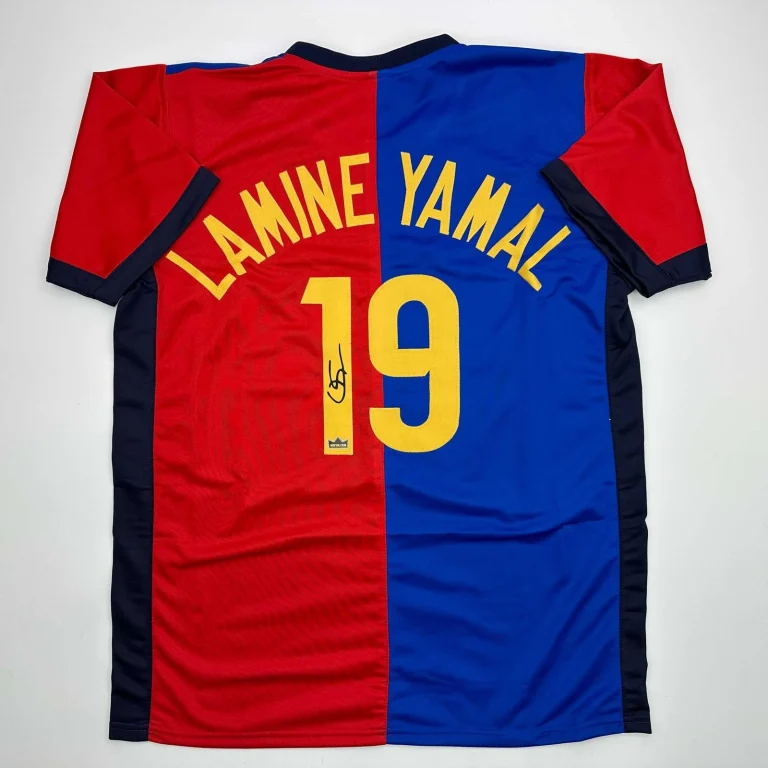Facsimile Autographed Lamine Yamal FC Barcelona Jersey Size Men's XL