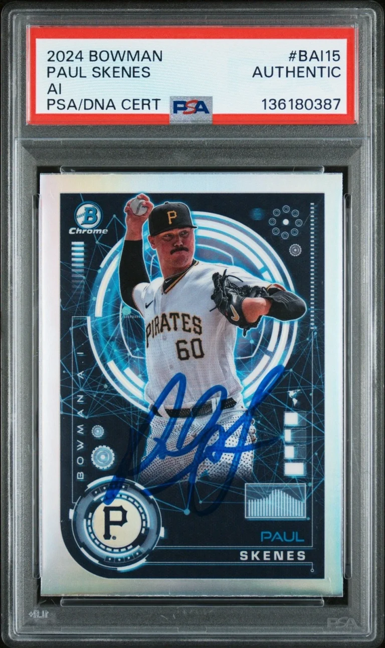 Graded 2024 Topps Bowman Paul Skenes #BAI15 AI RC Card PSA Authentic Auto
