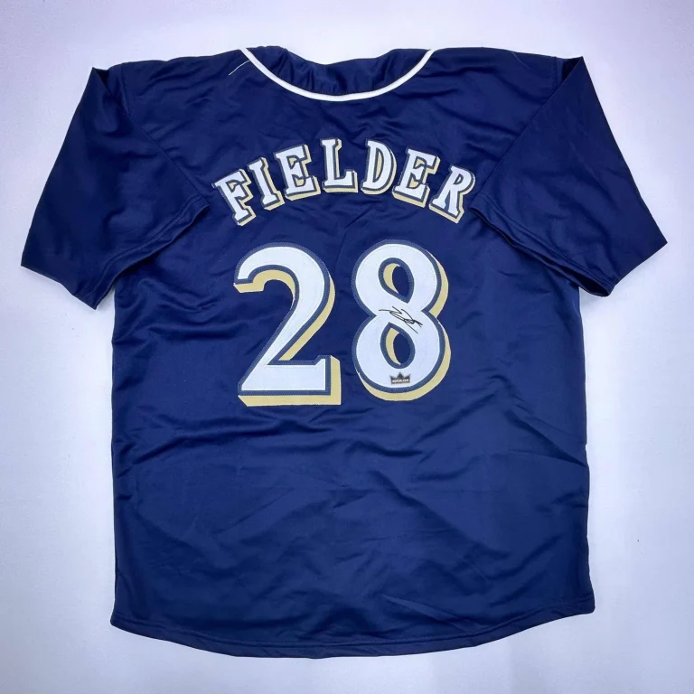 Facsimile Autographed Prince Fielder Milwaukee Blue Jersey Size Men's XL