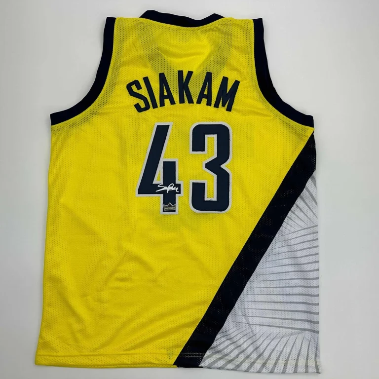 Facsimile Autographed Pascal Siakam Indiana Yellow Jersey Men's XL
