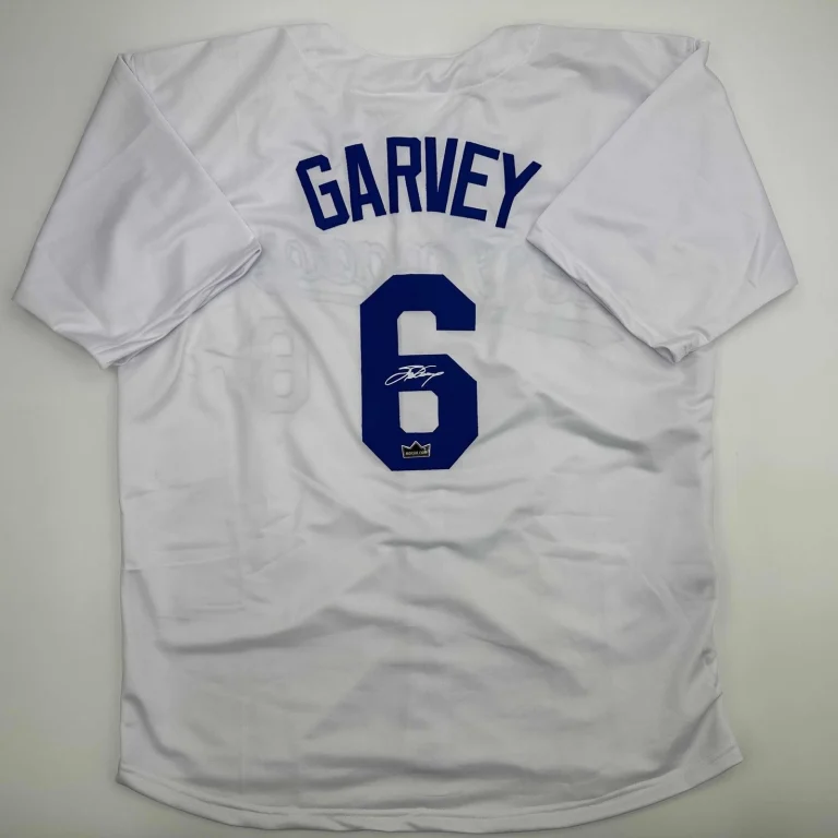 Facsimile Autographed Steve Garvey Los Angeles LA White Jersey Men's XL