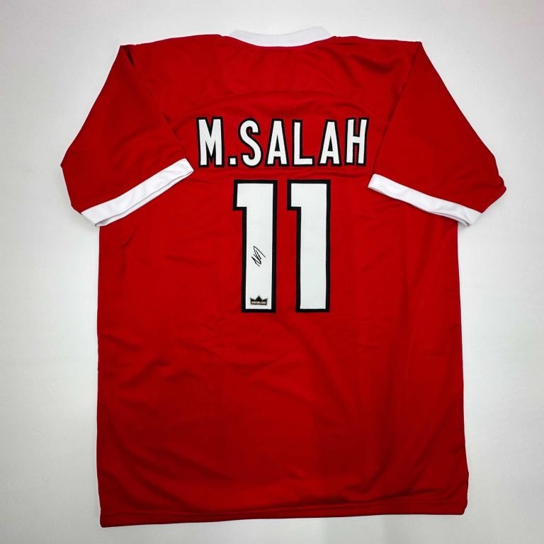 Facsimile Autographed Mohamed Mo Salah Liverpool FC Red Jersey Men's XL