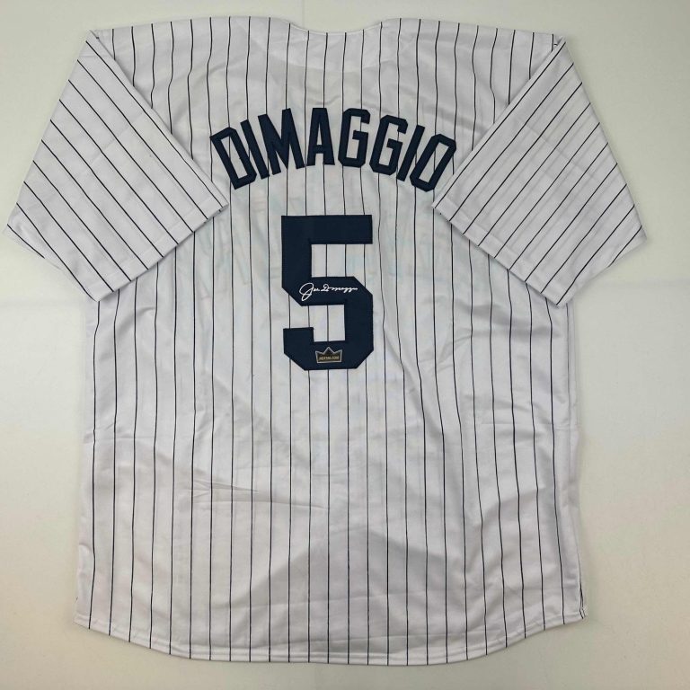 Facsimile Autographed Joe DiMaggio New York Pinstripe Auto Jersey XL