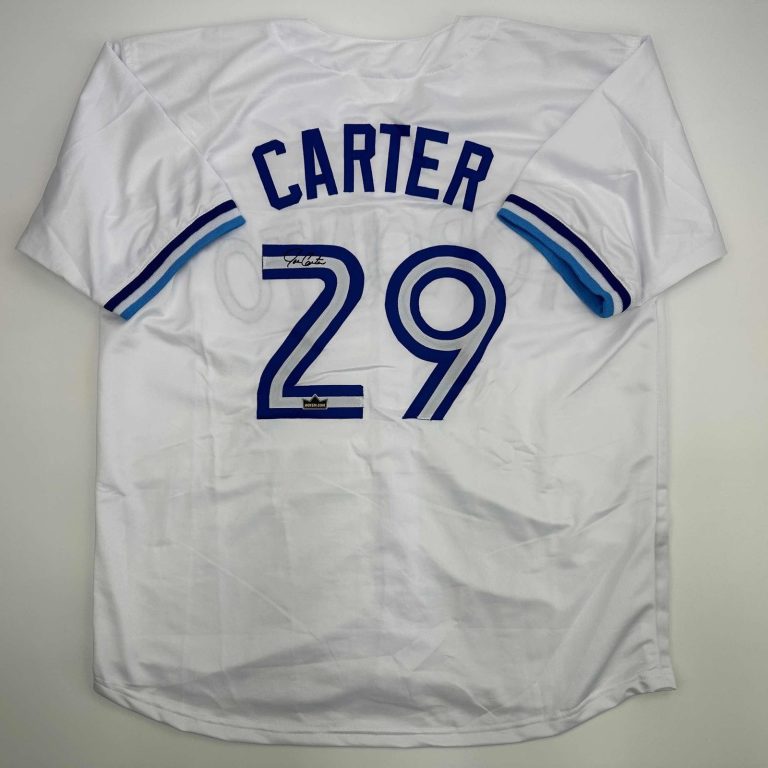 Facsimile Autographed Joe Carter Toronto Blue Reprint Jersey Size Men's XL