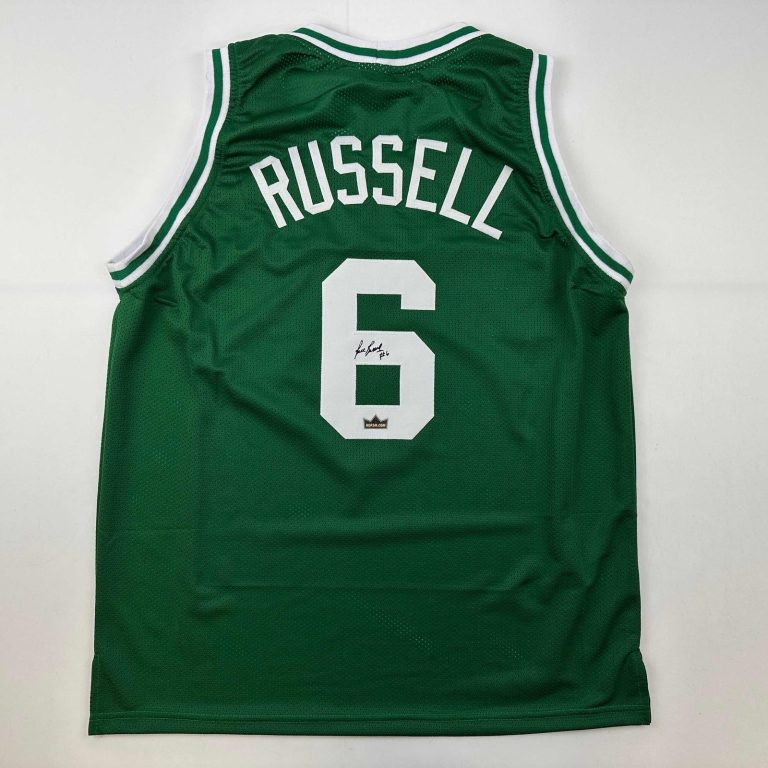 Facsimile Autographed Bill Russell Boston Green Auto Jersey Men's XL