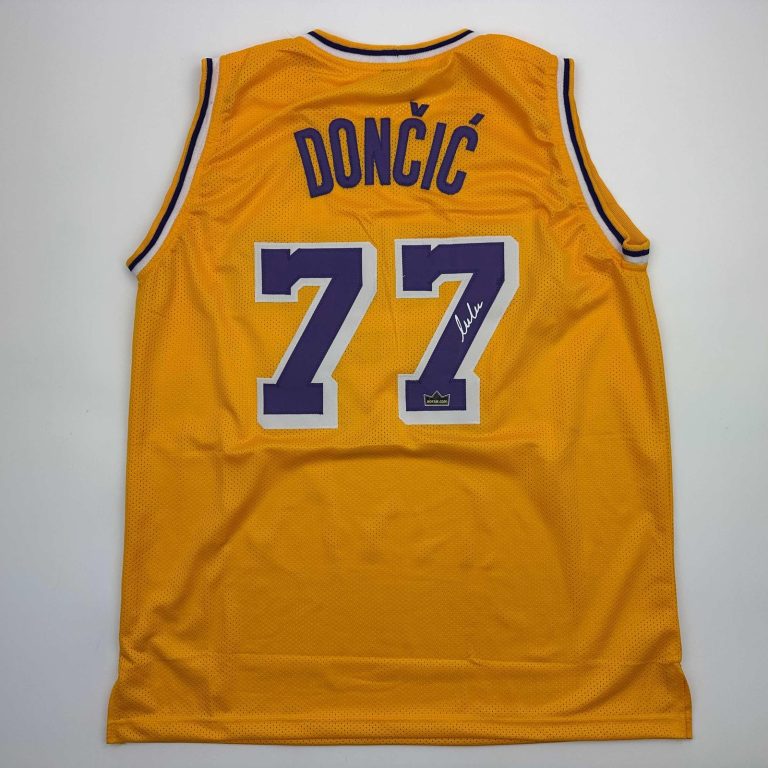 Facsimile Autographed Luka Doncic Los Angeles LA Yellow Jersey Men's XL