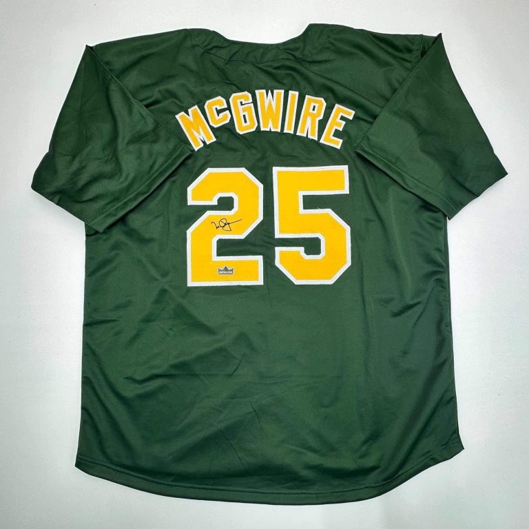 Facsimile Autographed Mark McGwire Oakland Green Jersey Size Men's XL